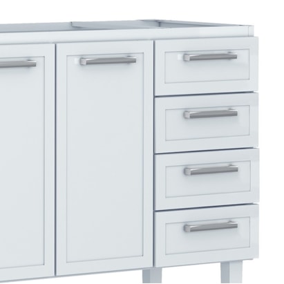 Gabinete de Cozinha em Aço para pia 150cm Cozimax Apolo Flat Branco - 89591