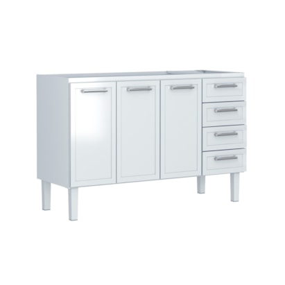 Gabinete de Cozinha em Aço para pia 150cm Cozimax Apolo Flat Branco - 89591