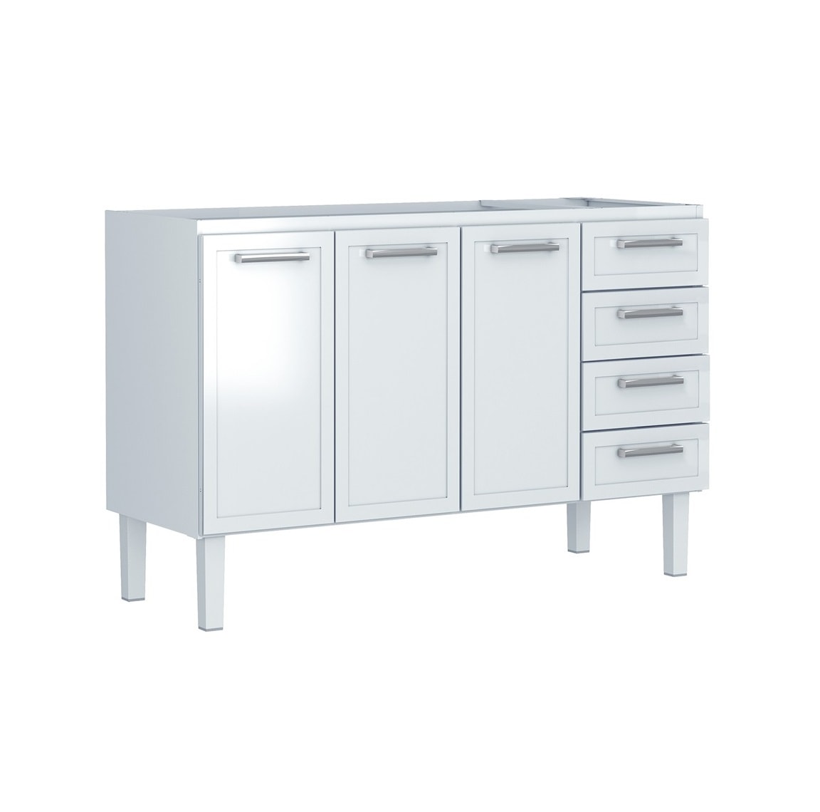 Gabinete de Cozinha em Aço para pia 150cm Cozimax Apolo Flat Branco - 89591