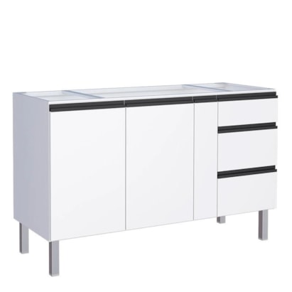 Gabinete de Cozinha em Aço para pia 150cm Cozimax Gaia Flat Branco - 101302