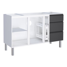 Gabinete de Cozinha em Aço para pia 150cm Cozimax Gaia Flat Preto - 101247