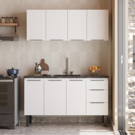 Gabinete de Cozinha em Aço Para Pia 150cm Cozimax Júpiter Branco - 105094