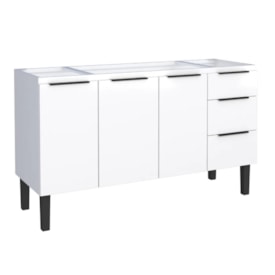 Gabinete de Cozinha em Aço Para Pia 150cm Cozimax Júpiter Branco - 105094