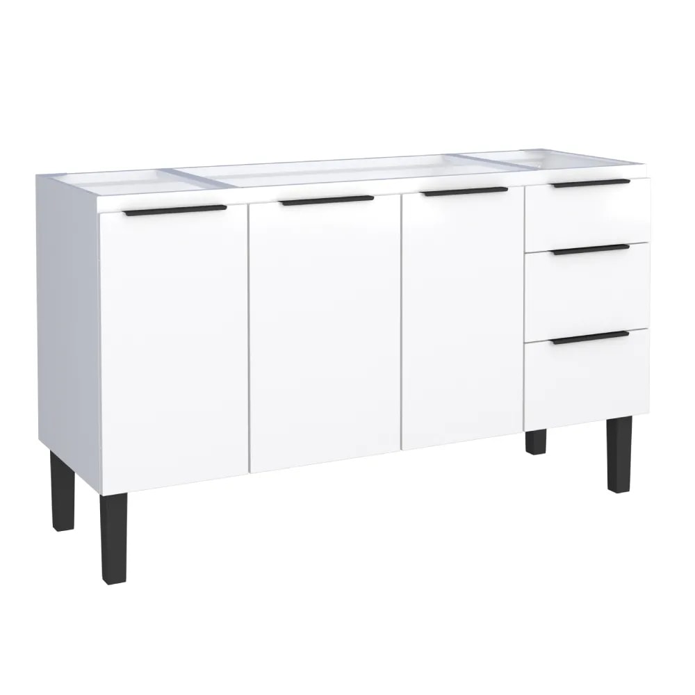 Gabinete de Cozinha em Aço Para Pia 150cm Cozimax Júpiter Branco - 105094