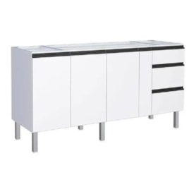 Gabinete de Cozinha em Aço para Pia 180cm Cozimax Gaia Flat Branco - 101304