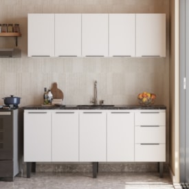 Gabinete de Cozinha em Aço Para Pia 180cm Cozimax Júpiter Branco - 101636