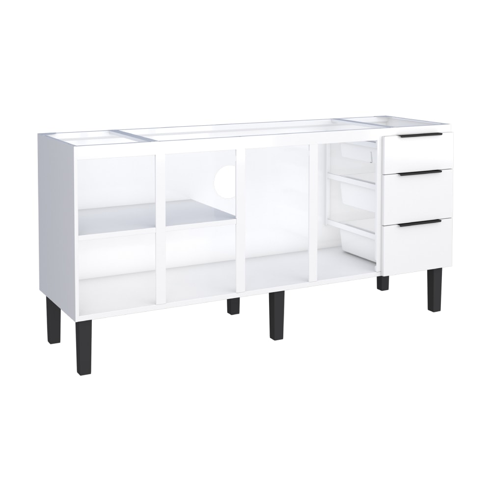 Gabinete de Cozinha em Aço Para Pia 180cm Cozimax Júpiter Branco - 101636