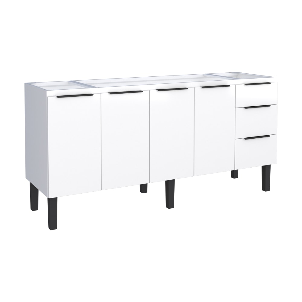 Gabinete de Cozinha em Aço Para Pia 180cm Cozimax Júpiter Branco - 101636