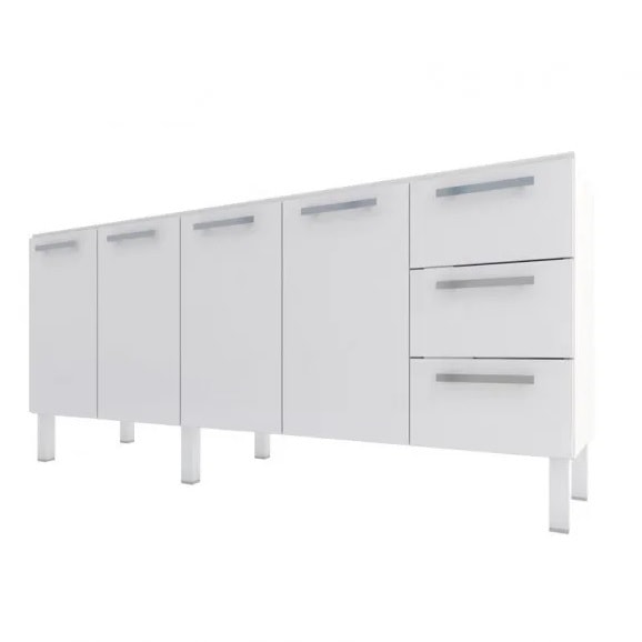 Gabinete de Cozinha em Aço para pia 180cm Cozimax Vênus Flat Branco - 87640