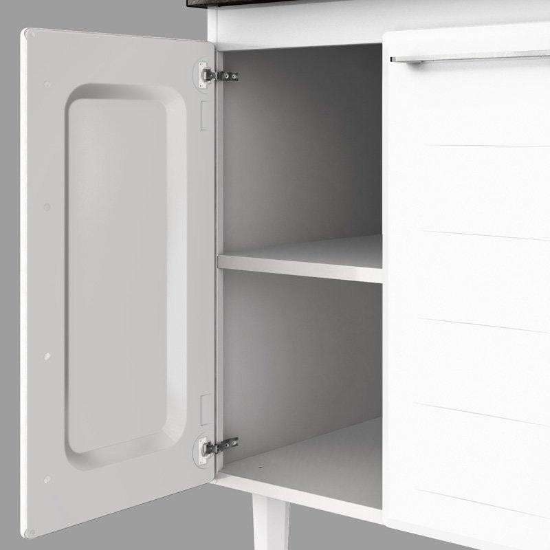Gabinete de Cozinha em Aço para pia 200cm Cozimax Apolo Branco - 89597