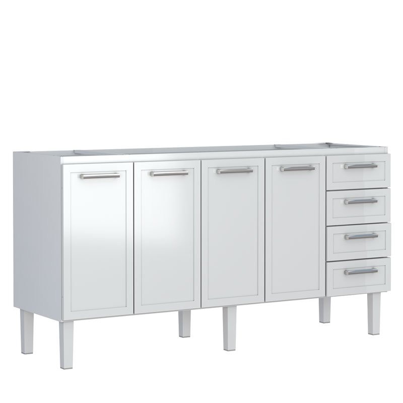 Gabinete de Cozinha em Aço para pia 200cm Cozimax Apolo Branco - 89597