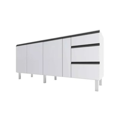 Gabinete de Cozinha em Aço para pia 200cm Cozimax Gaia Flat Branco - 101305
