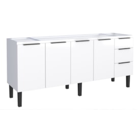 Gabinete de Cozinha em Aço Para Pia 200cm Cozimax Júpiter Branco - 101633