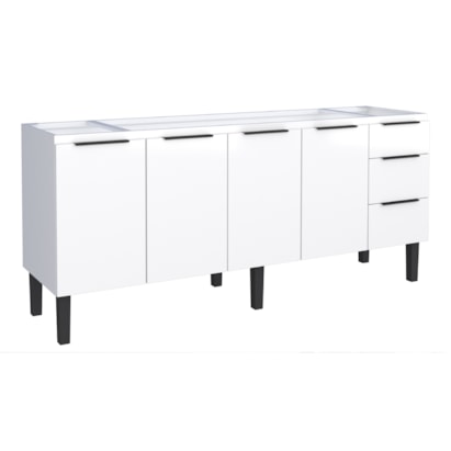 Gabinete de Cozinha em Aço Para Pia 200cm Cozimax Júpiter Branco - 101633