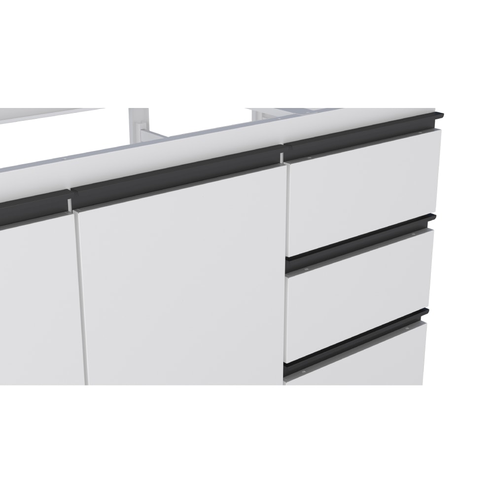 Gabinete de Cozinha em Aço Para Pia 200cm Cozimax Netuno Branco - 101770