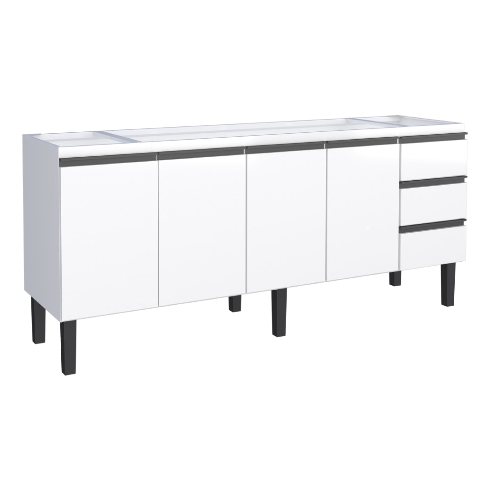 Gabinete de Cozinha em Aço Para Pia 200cm Cozimax Netuno Branco - 101770
