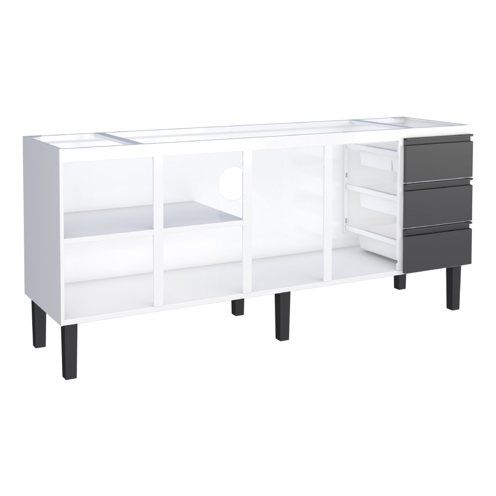 Gabinete de Cozinha em Aço Para Pia 200cm Cozimax Netuno Preto/Branco - 101771