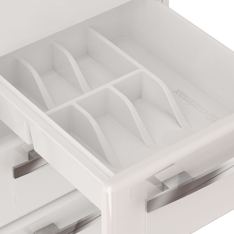 Gabinete de Cozinha em Aço para pia 200cm Cozimax Vênus Flat Branco - 87642