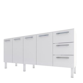 Gabinete de Cozinha em Aço para pia 200cm Cozimax Vênus Flat Branco - 87642