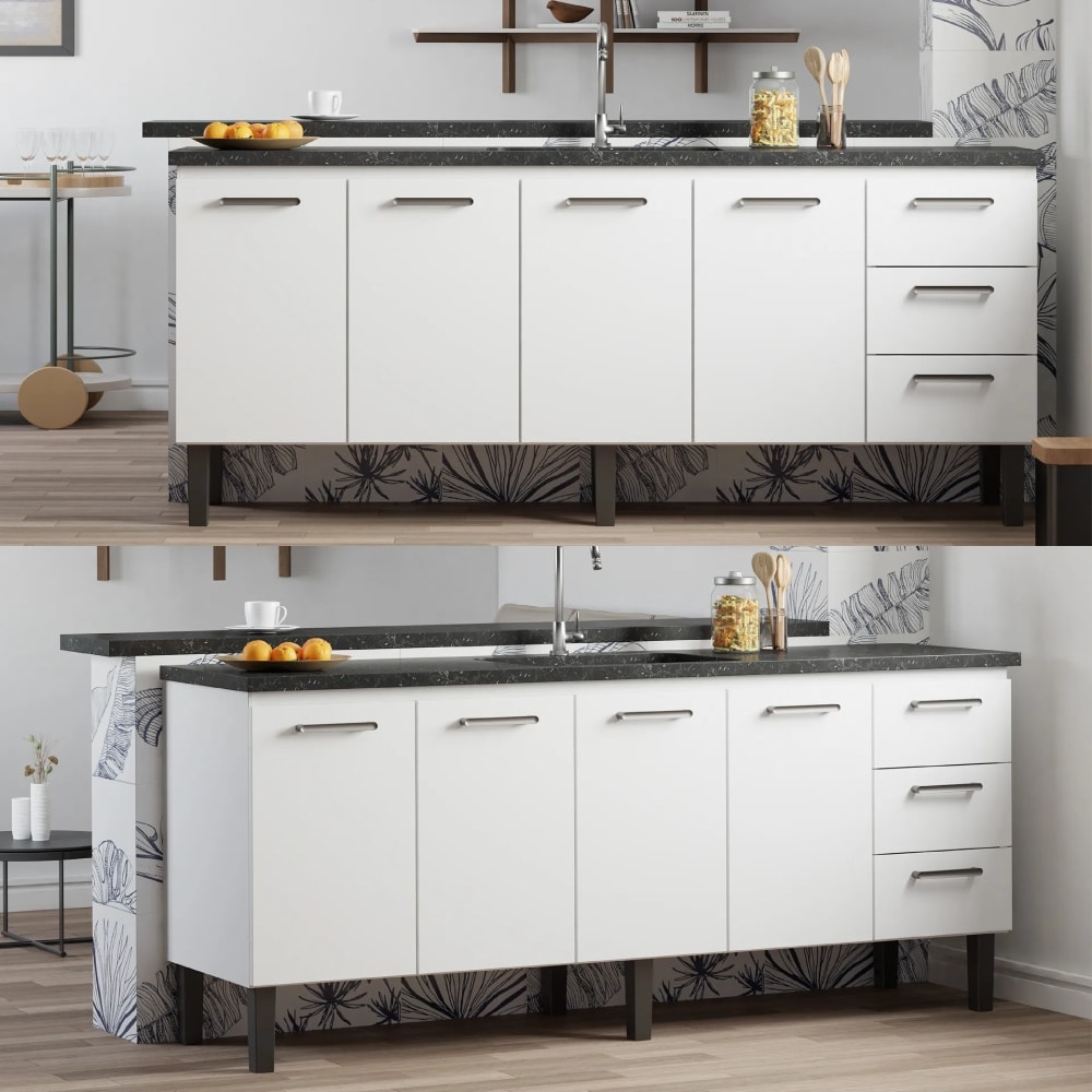 Gabinete de Cozinha em Aço Vênus Cozimax 200cm Branco - 103629