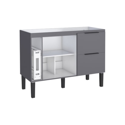 Gabinete de Cozinha em MDF para pia 120cm Cozimax Cisne Cinza - 100378