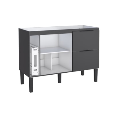Gabinete de Cozinha em MDF para pia 120cm Cozimax Cisne Preto - 100379