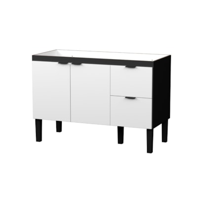 Gabinete de Cozinha em MDF para pia 120cm Cozimax Colibri Branco e Preto - 101145