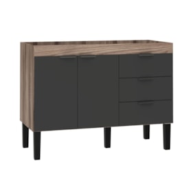 Gabinete de Cozinha em MDF para pia 120cm Cozimax Flamingo Tamarindo e Preto Fosco - 100102