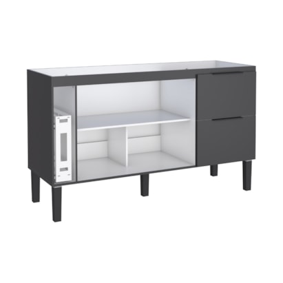 Gabinete de Cozinha em MDF para pia 150cm Cozimax Cisne Preto - 100385