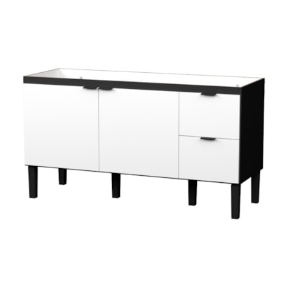 Gabinete de Cozinha em MDF para pia 150cm Cozimax Colibri Branco e Preto - 101149