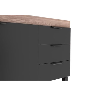 Gabinete de Cozinha em MDF para pia 150cm Cozimax Flamingo Preto Fosco - 100126