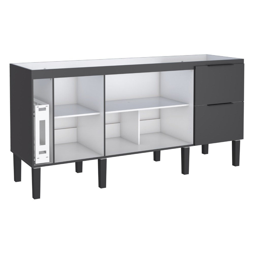 Gabinete de Cozinha em MDF para pia 180cm Cozimax Cisne Preto - 100391