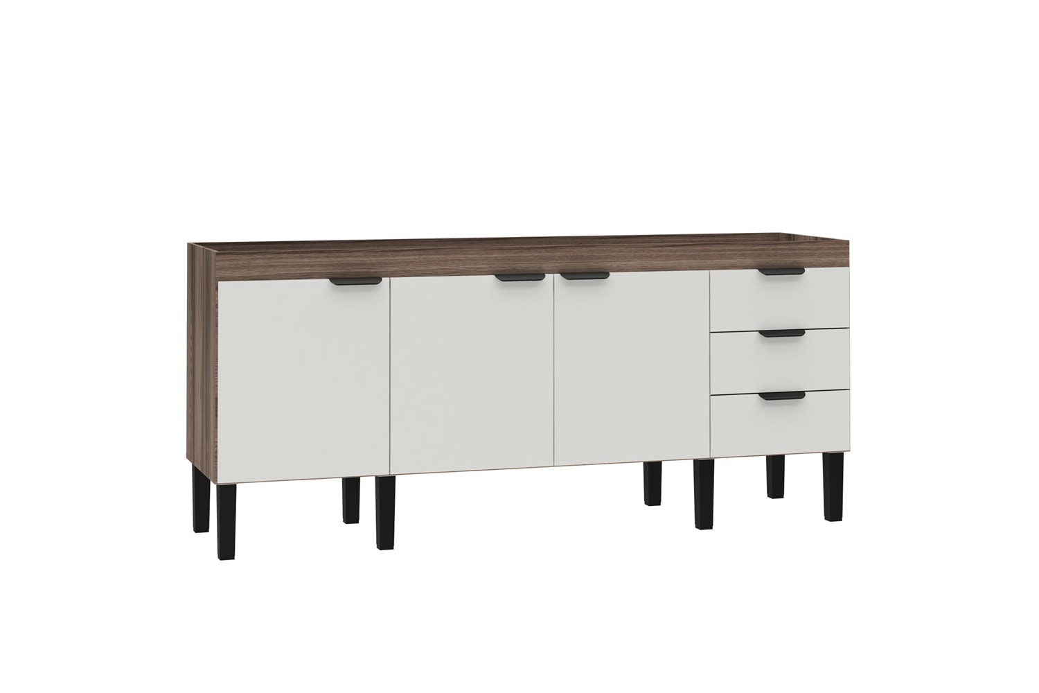 Gabinete de Cozinha em MDF para pia 180cm Cozimax Flamingo Tamarindo e Branco - 100129