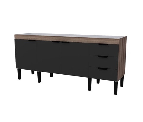 Gabinete de Cozinha em MDF para pia 180cm Cozimax Flamingo Tamarindo e Preto Fosco - 100130