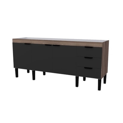 Gabinete de Cozinha em MDF para pia 180cm Cozimax Flamingo Tamarindo e Preto Fosco - 100130