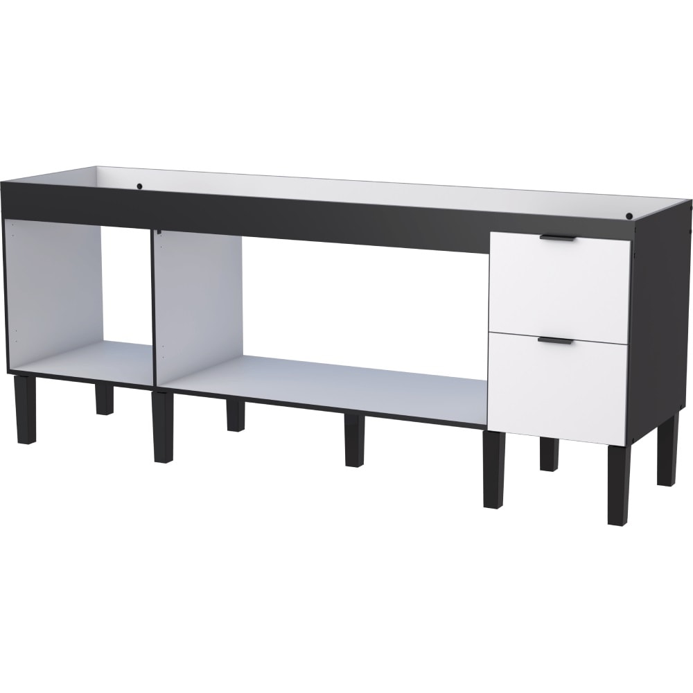 Gabinete de Cozinha em MDF para pia 200cm Cozimax Colibri Branco e Preto - 101151