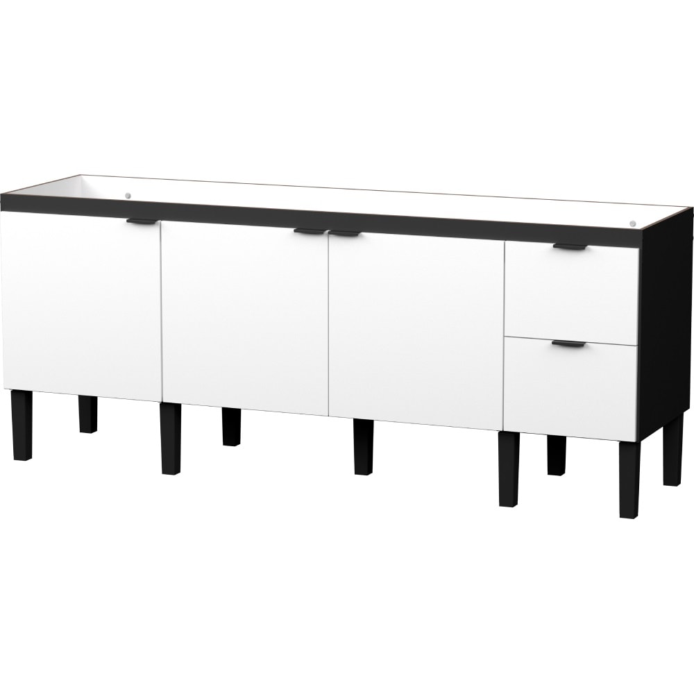 Gabinete de Cozinha em MDF para pia 200cm Cozimax Colibri Branco e Preto - 101151