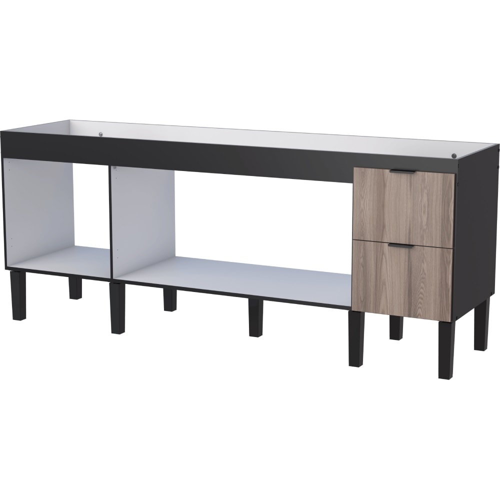 Gabinete de Cozinha em MDF para pia 200cm Cozimax Colibri Tamarindo e Preto - 101150