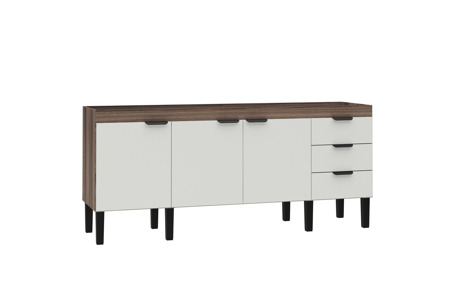 Gabinete de Cozinha em MDF para pia 200cm Cozimax Flamingo Tamarindo e Branco - 100131