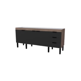 Gabinete de Cozinha em MDF para pia 200cm Cozimax Flamingo Tamarindo e Preto Fosco - 100132