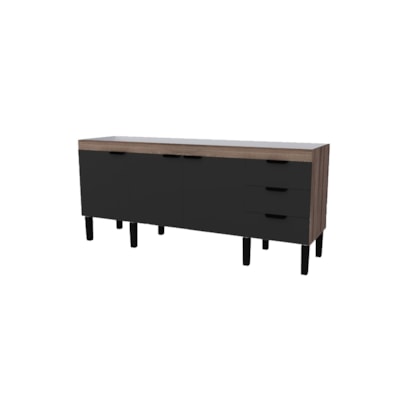 Gabinete de Cozinha em MDF para pia 200cm Cozimax Flamingo Tamarindo e Preto Fosco - 100132
