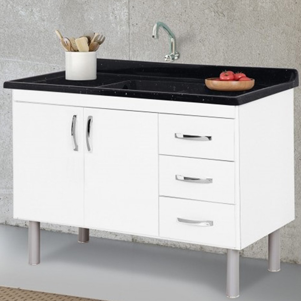 Gabinete de Cozinha em MDP para pia 120cm A.J.Rorato Tóquio Branco - 539202