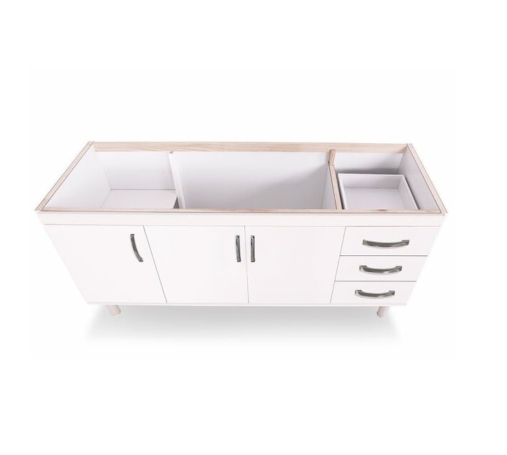 Gabinete de Cozinha em MDP para pia 150cm A.J.Rorato Tóquio Branco - 539402