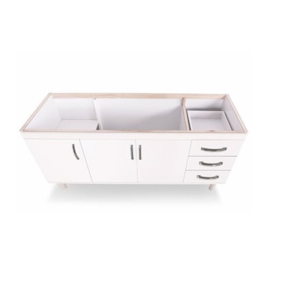 Gabinete de Cozinha em MDP para pia 150cm A.J.Rorato Tóquio Branco - 539402