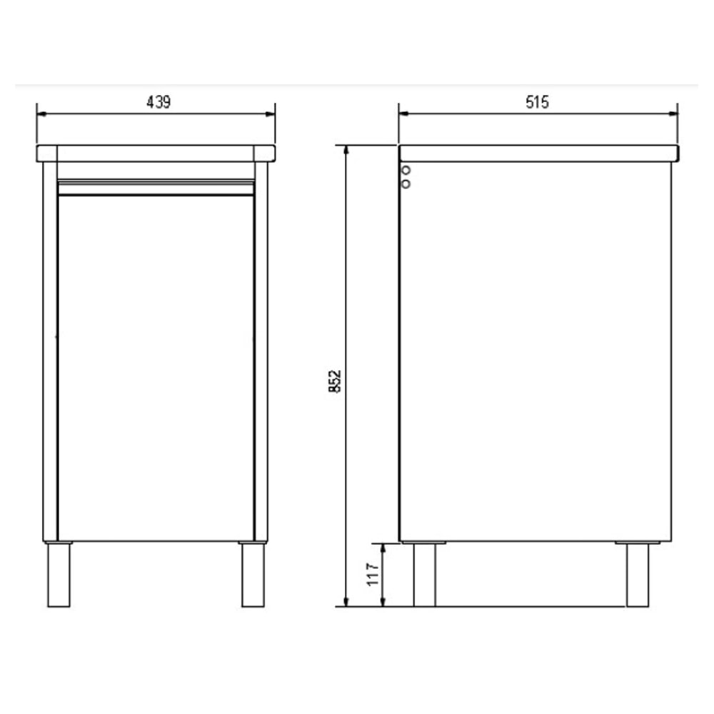 Gabinete MDF com Tanque Inox Docol 44x51,5x85cm - 017026CH