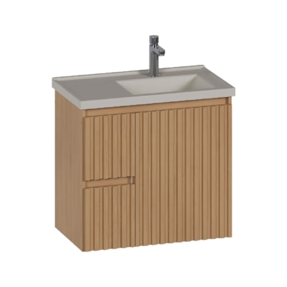 Gabinete para Banheiro Canela Cozimax Jequitibá 60cm com Lavatório Baunilha - 103819