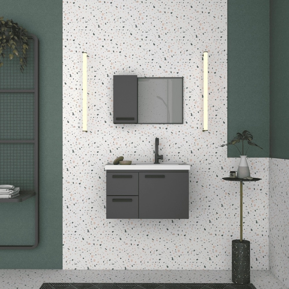 Gabinete para Banheiro em Aço 59,6x39,8cm Cozimax Romã Preto - 101227