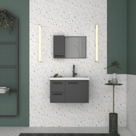 Gabinete para Banheiro em Aço 59,6x39,8cm Cozimax Romã Preto - 101227