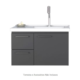 Gabinete para Banheiro em Aço 59,6x39,8cm Cozimax Romã Preto - 101227