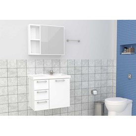 Gabinete para Banheiro em Aço 59,6x54,9cm Cozimax Ameixa Branco - 89303